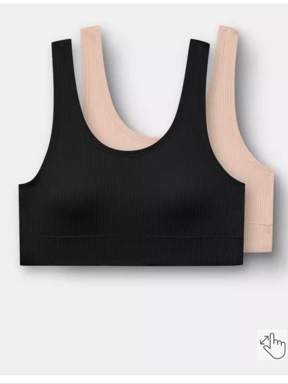 🆕️ 2 PACK SEAMLESS RIBBED LIGHTLY LINED SCOOP BRALETTE